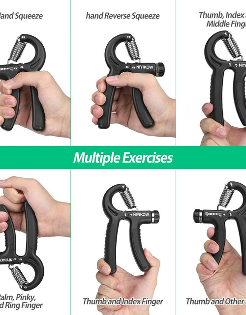 Load image into Gallery viewer, Grip Strength Trainer, Hand Grip Strengthener, Adjustable Resistance 22-132Lbs (10-60Kg), Non-Slip Gripper, Perfect for Musicians Athletes and Hand Injury Recovery