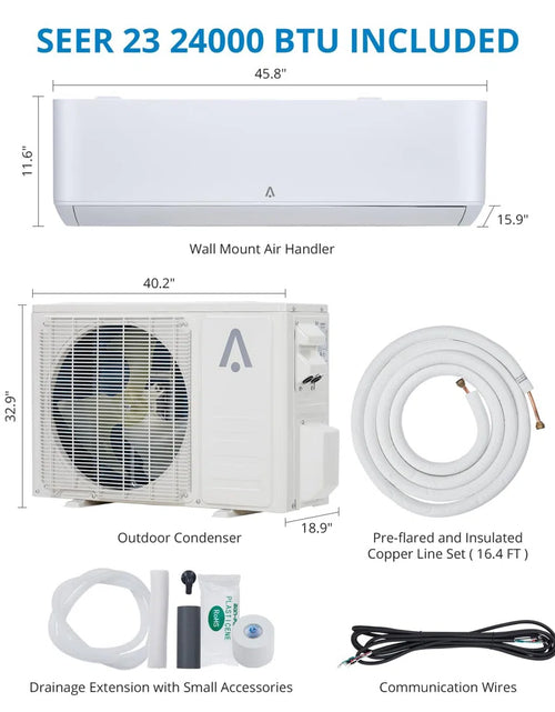 Load image into Gallery viewer, 24000 BTU Ductless Mini Split Air Conditioner with Remote Included
