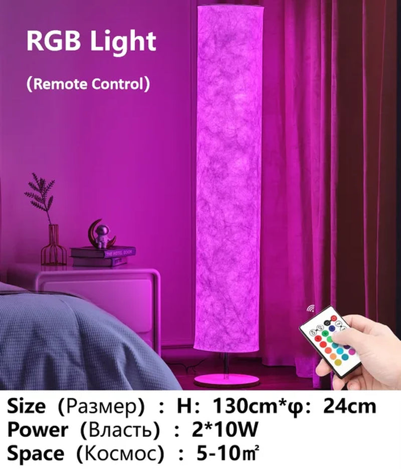 LED Simple Design Morden Floor Lamps Soft Light Decoration Standing Lamp for Living Room Bedroom Game Room with Remote Control