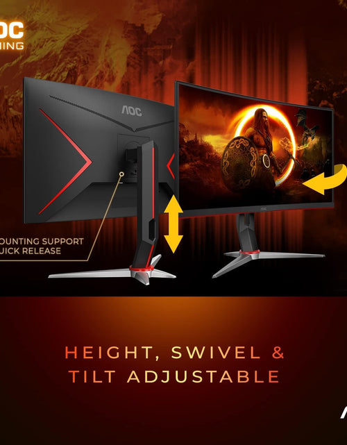 Load image into Gallery viewer, C27G2Z 27&quot; Curved Frameless Ultra-Fast Gaming Monitor, FHD 1080P, 0.5Ms 240Hz, Freesync, HDMI/DP/VGA, Height Adjustable, 3-Year Zero Dead Pixel Guarantee, Black, 27&quot; FHD Curved
