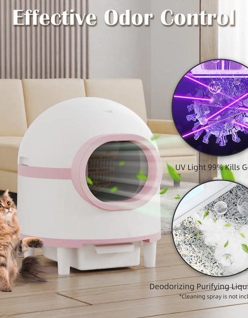 Load image into Gallery viewer, Automatic Cat Litter Box, Safety Protection Self Cleaning Litter Box for Multiple Cats with Deodorizer &amp; Mat &amp; Liner, Double Odor Removal
