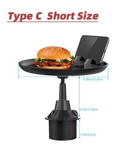 Cup Holder Tray for Car Car Tray Table Passenger Seats 360 Adjustable Stretchable Non-Slip Car Tray for Eating Portable Car