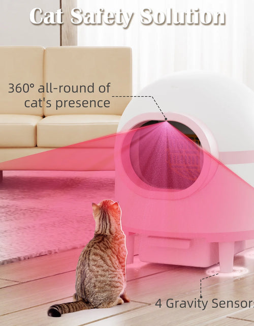 Load image into Gallery viewer, Automatic Cat Litter Box, Safety Protection Self Cleaning Litter Box for Multiple Cats with Deodorizer &amp; Mat &amp; Liner, Double Odor Removal

