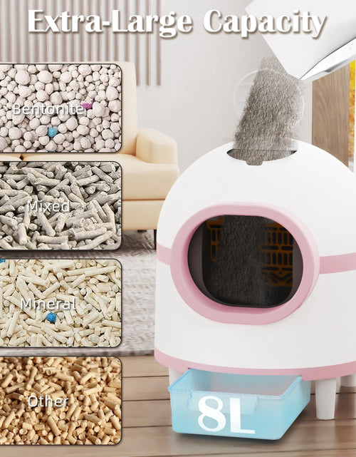 Load image into Gallery viewer, Automatic Cat Litter Box, Safety Protection Self Cleaning Litter Box for Multiple Cats with Deodorizer &amp; Mat &amp; Liner, Double Odor Removal
