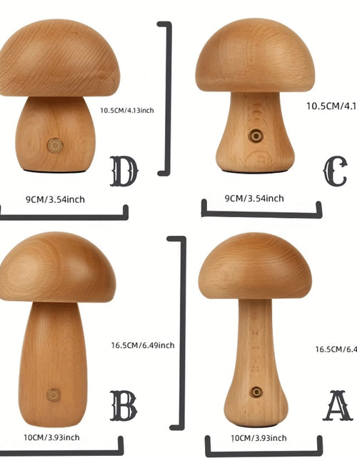 Load image into Gallery viewer, Mushroom Table Lamp, Dimmable LED Creative Wood Desk Lamp with USB Charging for Home Decor
