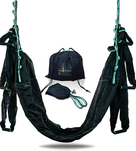 Premium Aerial Hammock anti Gravity Yoga Swing Kit - Acrobat Flying Sling Set for Indoor and Outdoor Inversion Therapy