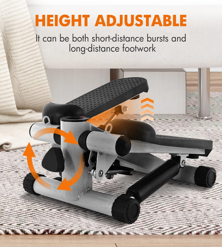 Steppers for Exercise,Stair Stepper with Resistance Bands,Mini Aerobic Stepper Exercise Machine,Stair Climber Equipment with LCD Monitor,White