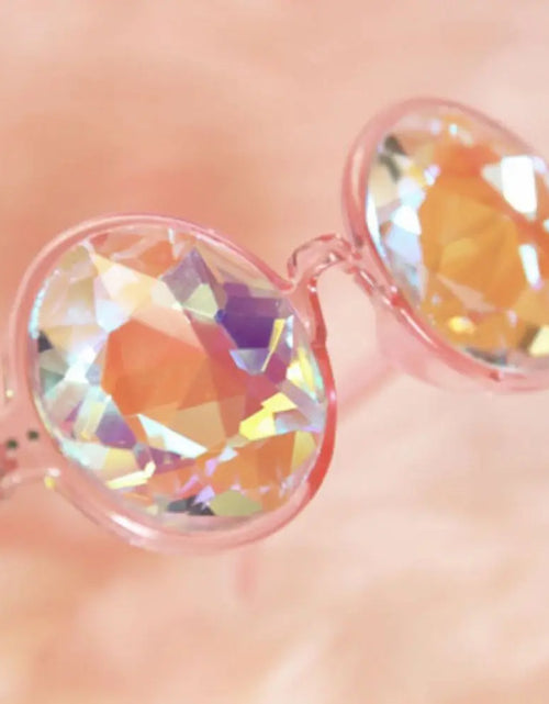 Load image into Gallery viewer, New Clear round Glasses Kaleidoscope Eyewears Crystal Lens Party Rave Music Festival Sunglasses Friend Gifts
