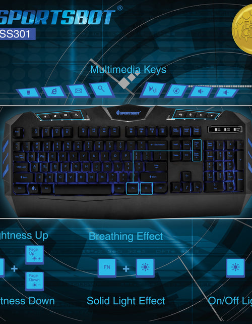 Load image into Gallery viewer, SS301 Blue LED Gaming Over-Ear Headset, Keyboard &amp; Mouse Combo Set
