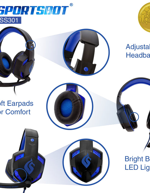 Load image into Gallery viewer, SS301 Blue LED Gaming Over-Ear Headset, Keyboard &amp; Mouse Combo Set
