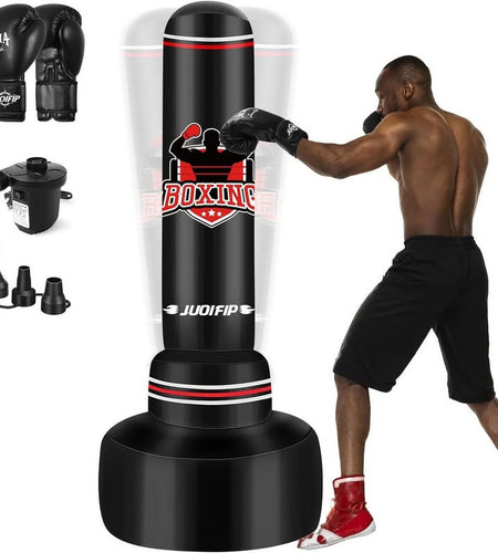 Punching Bag with Stand Adult 70”- Freestanding Heavy Boxing Punching Bag with Boxing Gloves and Electric Air Pump, Women Men Stand Kickboxing Bags for Training MMA Muay Thai Fitness Beginners