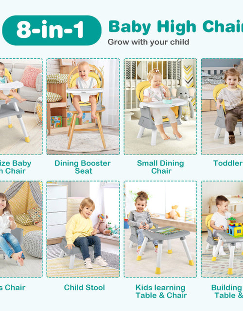 Load image into Gallery viewer, 6-In-1 Convertible Baby High Chair with Adjustable Removable Tray
