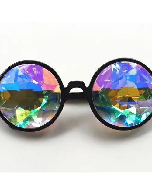 Load image into Gallery viewer, New Clear round Glasses Kaleidoscope Eyewears Crystal Lens Party Rave Music Festival Sunglasses Friend Gifts
