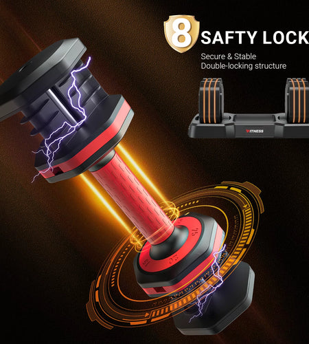 55Lb 5 in 1 Adjustable Dumbbell Free Weights Plates and Rack - Hand Weights for Women and Men - Adjust Weight for Home Gym Full Body Workout Fitness