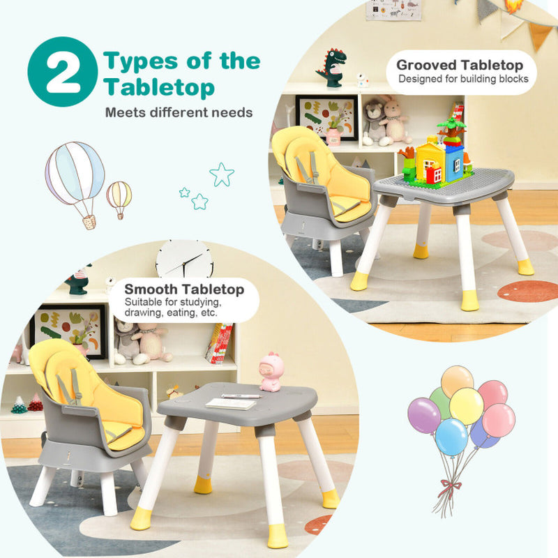 6-In-1 Convertible Baby High Chair with Adjustable Removable Tray