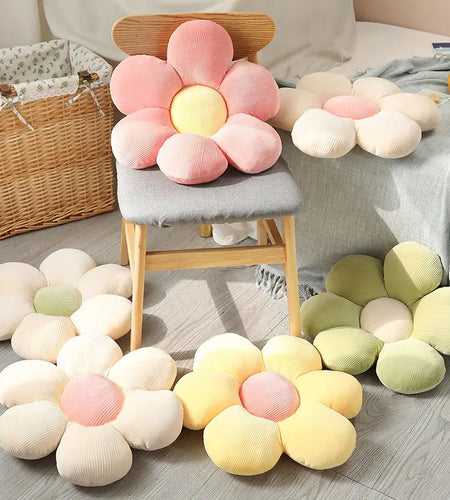 35CM Colorful Flowers Plush Pillow Plant Petal Cushion Stuffed Toys for Girls Baby Home Decor Gift
