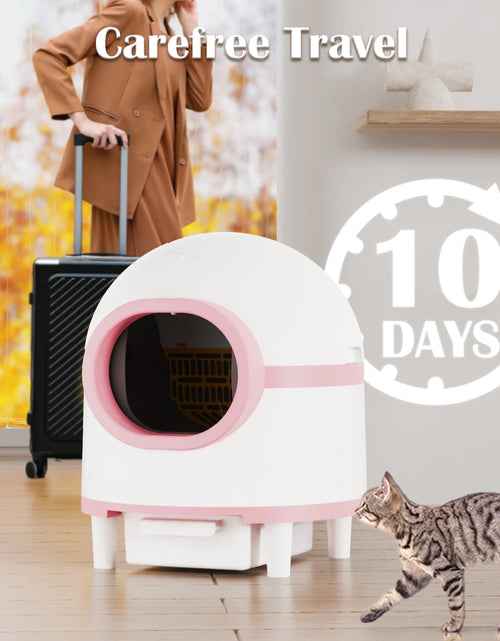 Load image into Gallery viewer, Automatic Cat Litter Box, Safety Protection Self Cleaning Litter Box for Multiple Cats with Deodorizer &amp; Mat &amp; Liner, Double Odor Removal
