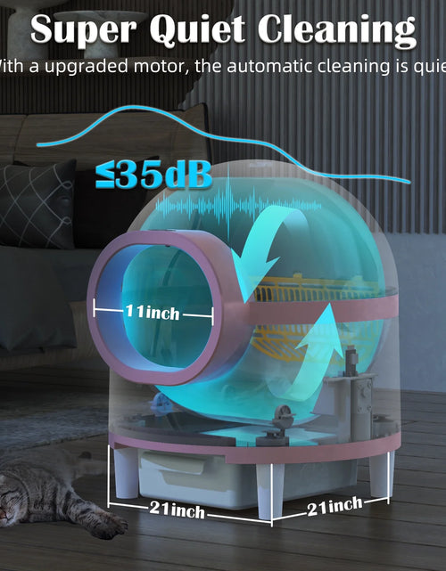 Load image into Gallery viewer, Automatic Cat Litter Box, Safety Protection Self Cleaning Litter Box for Multiple Cats with Deodorizer &amp; Mat &amp; Liner, Double Odor Removal
